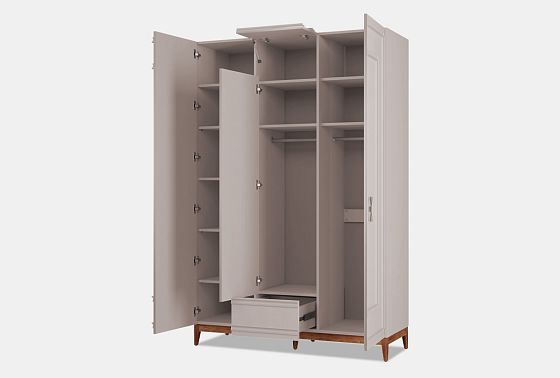 Шкаф 3-х дверный "Сакраменто" (с декором) массив и шпон дуба, МДФ 7