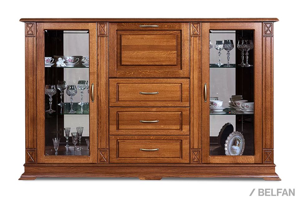 Тумба "Верди Люкс 3/2з" массив и шпон дуба 1