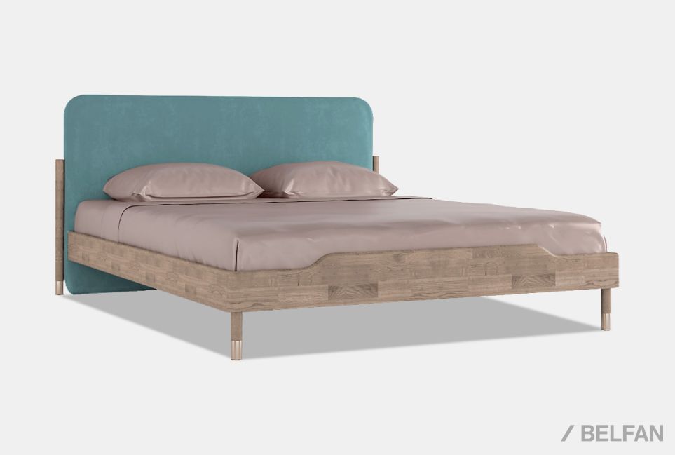 Кровать "Меридиан" (мягкое изголовье) массив дуба 1