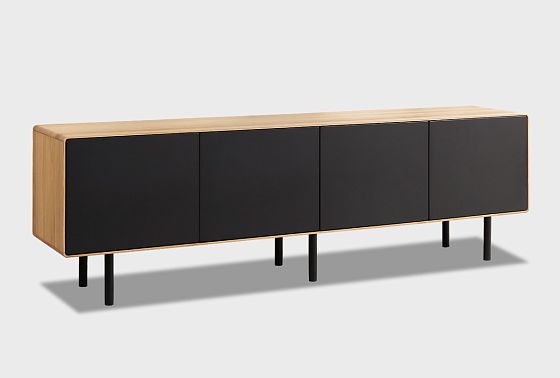 Тумба под ТВ высокая "Норман" 4 массив дуба, МДФ, металл 6