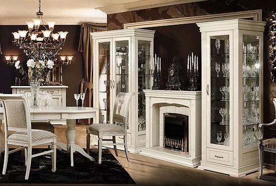 Шкаф с витриной "Верди Люкс 2з" массив и шпон дуба 4