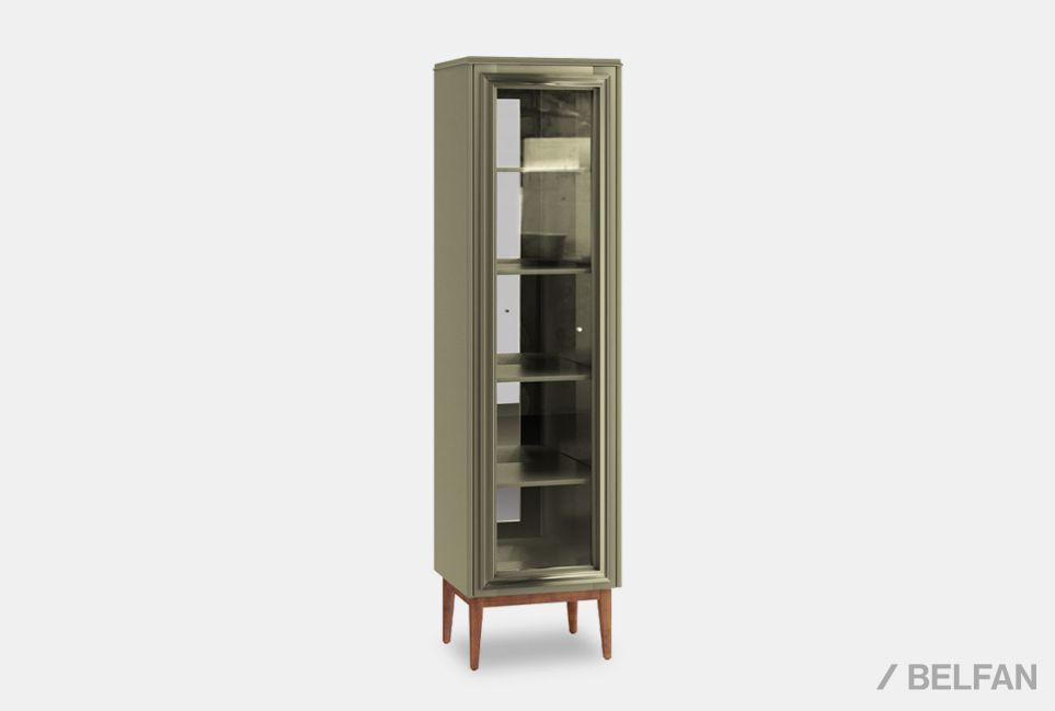 Витрина 1-но дв. "Сакраменто" (правая) массив и шпон дуба, МДФ 1