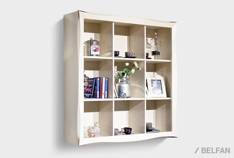 Шкаф навесной открытый "Трио" массив и шпон дуба 1