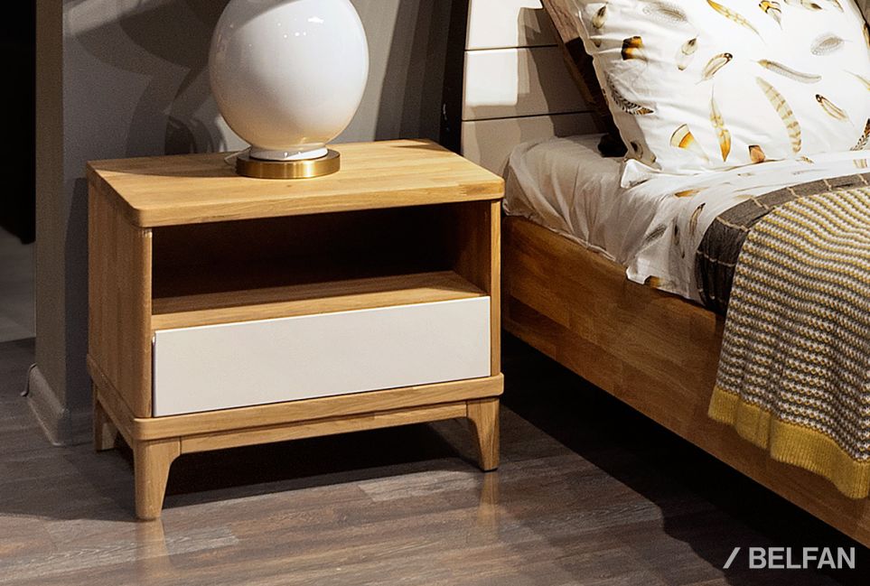 Тумба прикроватная "Wallstreet" (с нишей) массив дуба, МДФ 5