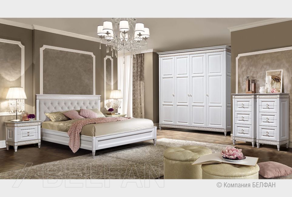 Кровать "Сиена" (мягкое изголовье) массив и шпон дуба, МДФ 3