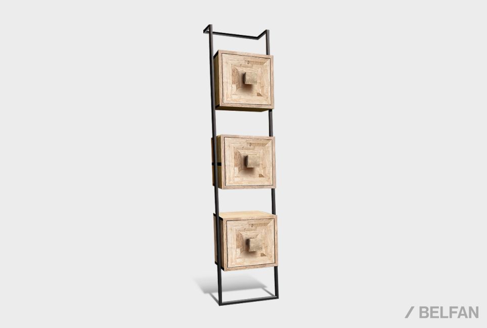 Стеллаж "Art Collection" 441 массив и шпон дуба, МДФ, металл 1