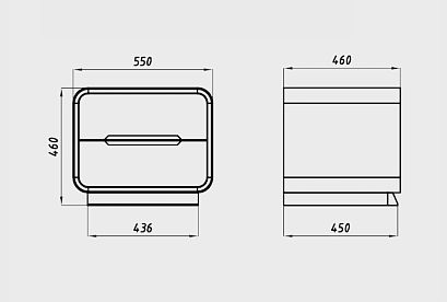 Тумба прикроватная "Монблан"; американский орех