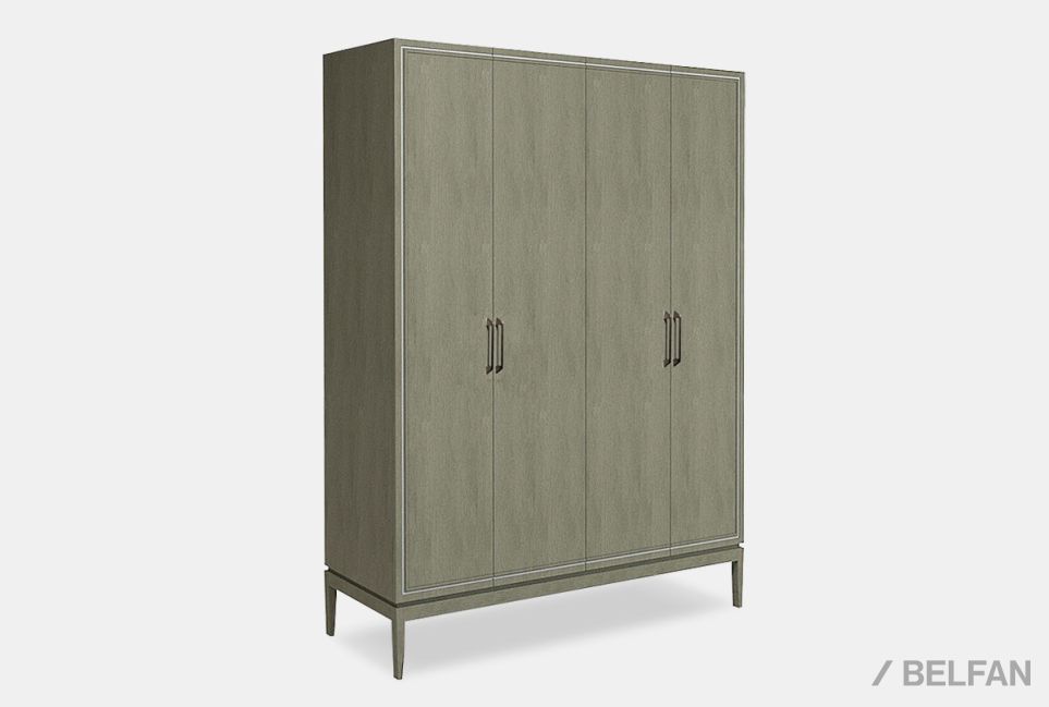 Шкаф для одежды "Costa" 4-х дв. без зеркала массив и шпон дуба 1