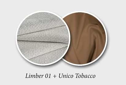 "Инфинити" диван модульный; нераскл.; 13+15; хром темный; Limber 01+Unico Tobacco (гр. 2/БК)
