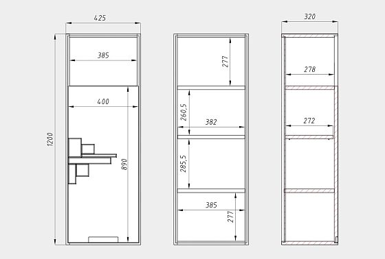 Шкаф навесной "Irving Design" 120 (правый) массив дуба 10