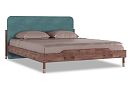 Кровать "Меридиан" (мягкое изголовье); без основания, без матраса; (1800x2000); к-шоколадный дуб; Tiffany 12 Azur