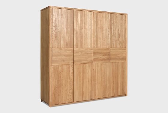 Шкаф для одежды 4-х дверный "Норд" (с ящиками) массив дуба 5
