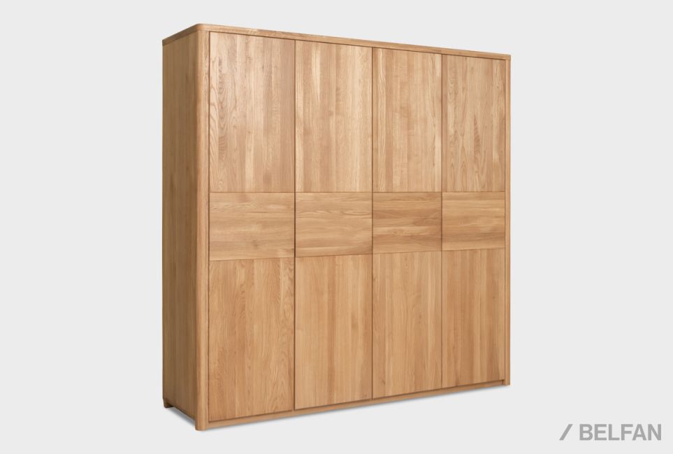 Шкаф для одежды 4-х дверный "Норд" (с ящиками) массив дуба 1