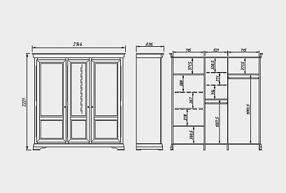 Шкаф для одежды "Оливия" 3-х дверный; *ММ-347-01/03Б; олива