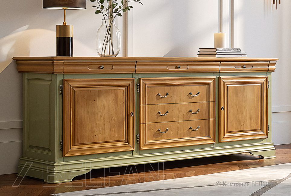 Тумба с ящиками "Оливия" массив и шпон ольхи 1