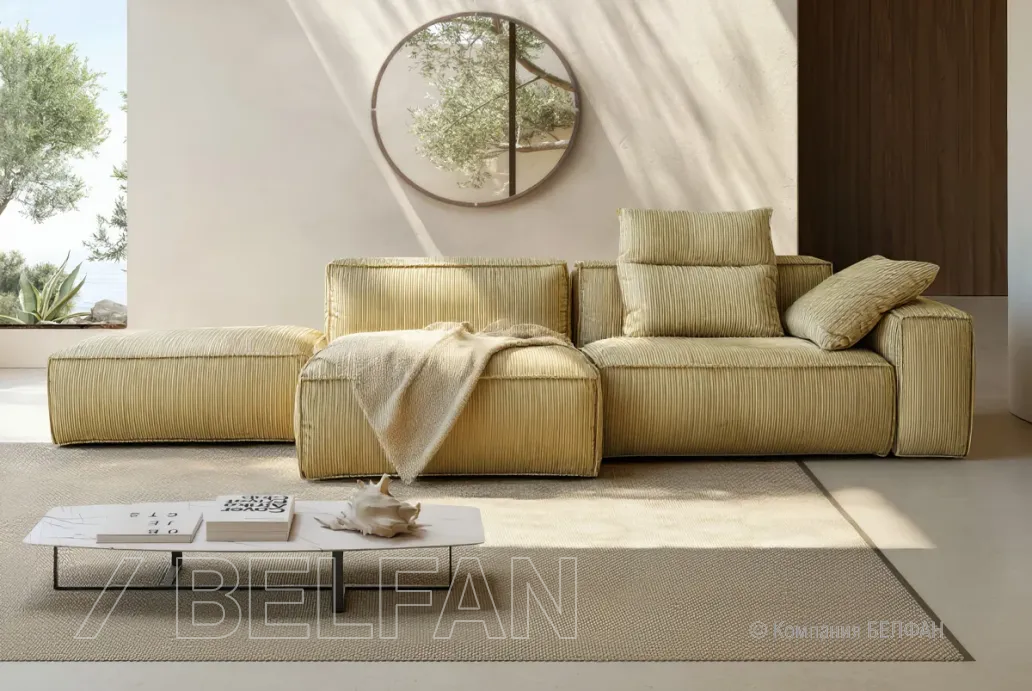 HUGO диван с оттоманкой и пуфом #1