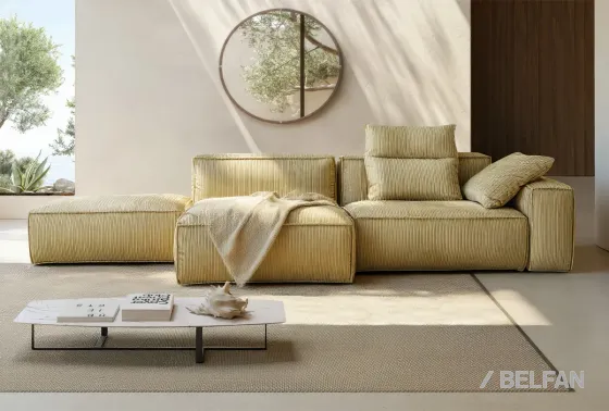 "HUGO" диван с оттоманкой и пуфом #1