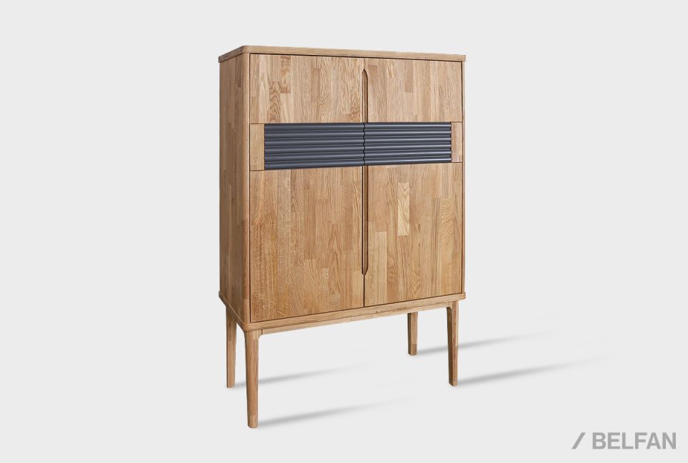 Тумба высокая "Уоллстрит" массив дуба, МДФ 3