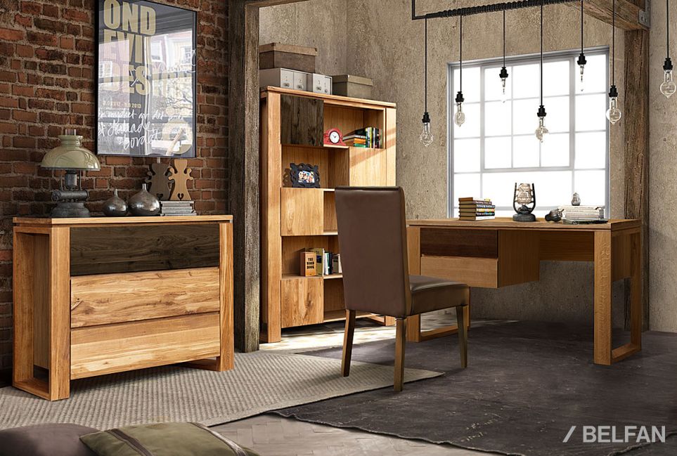 Стеллаж "Берген" В-193 массив и шпон дуба 3