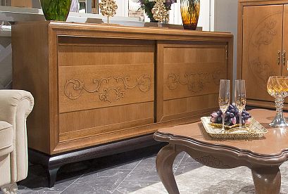 Тумба-купе "Соната" (декор); *ММ-284-08; коньяк с тёмной патиной+горький шоколад