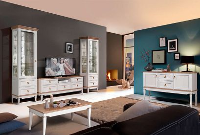 Витрина 1-но дверная "Стюарт" (левая); *ГМ 6506-01; дуб белый, натуральный дуб