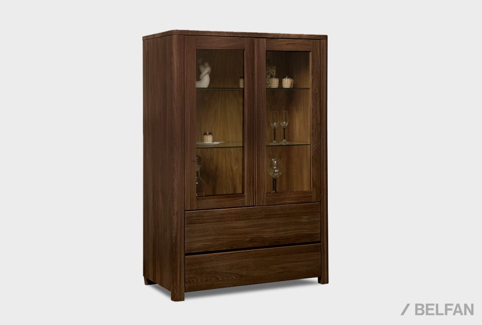 Тумба 2-х секционная "Норд" (высокая) массив дуба 1