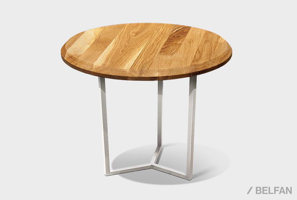 Стол журнальный "Art Collection" круглый 50 массив дуба, металл 1