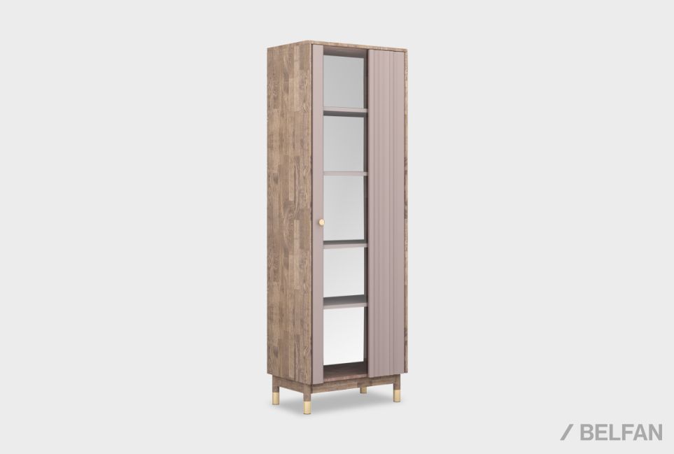 Витрина 1-но дверная "Меридиан" (правая) массив дуба, МДФ 1