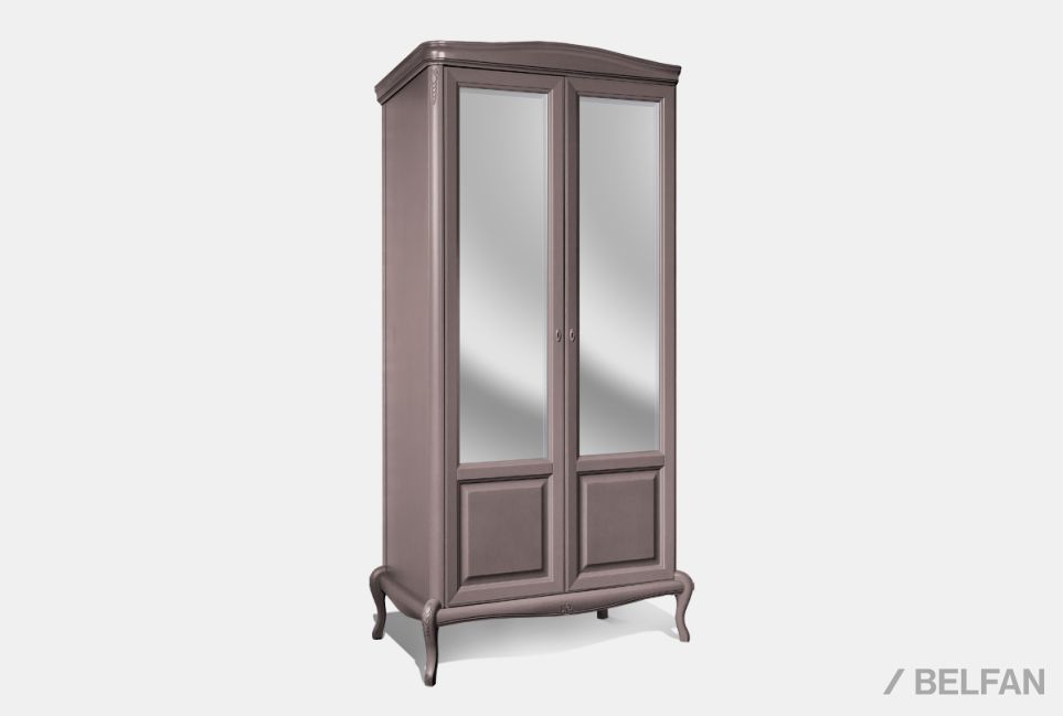 Шкаф для одежды "Fleuron" 2-х дв. (с зеркалом) массив и шпон бука 1