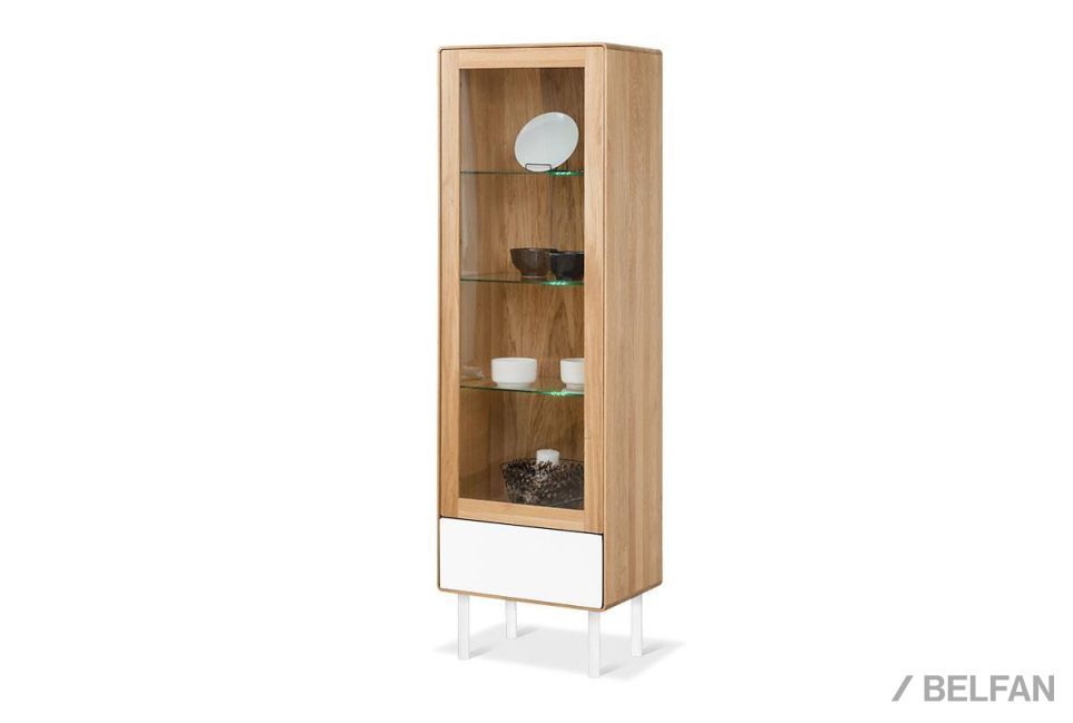 Витрина 1-но дверная "Norman" (левая) массив дуба, МДФ, металл 1