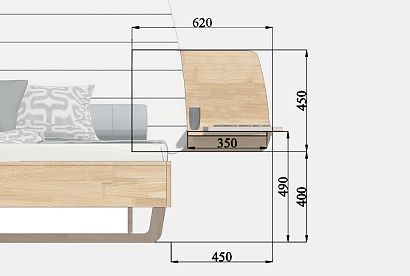 Полка прикроватная "Уоллстрит"; *А-012.23; к-графит