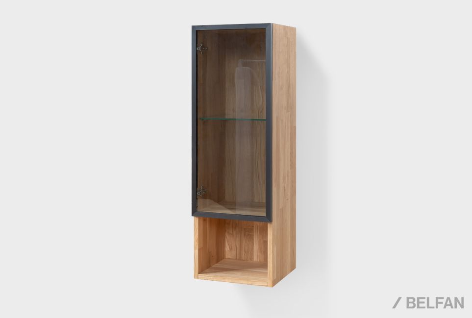 Шкаф настенный "Etna" стекло (левый) массив дуба 2