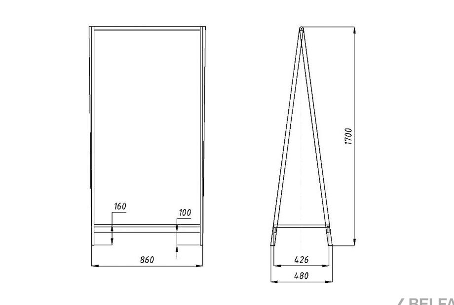 Вешалка напольная "Art Collection" (широкая) массив дуба 2
