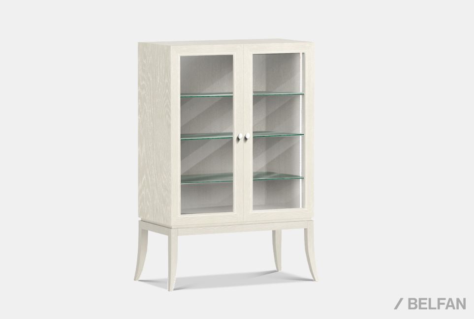 Тумба высокая "Costa" (стекло) массив и шпон дуба 2