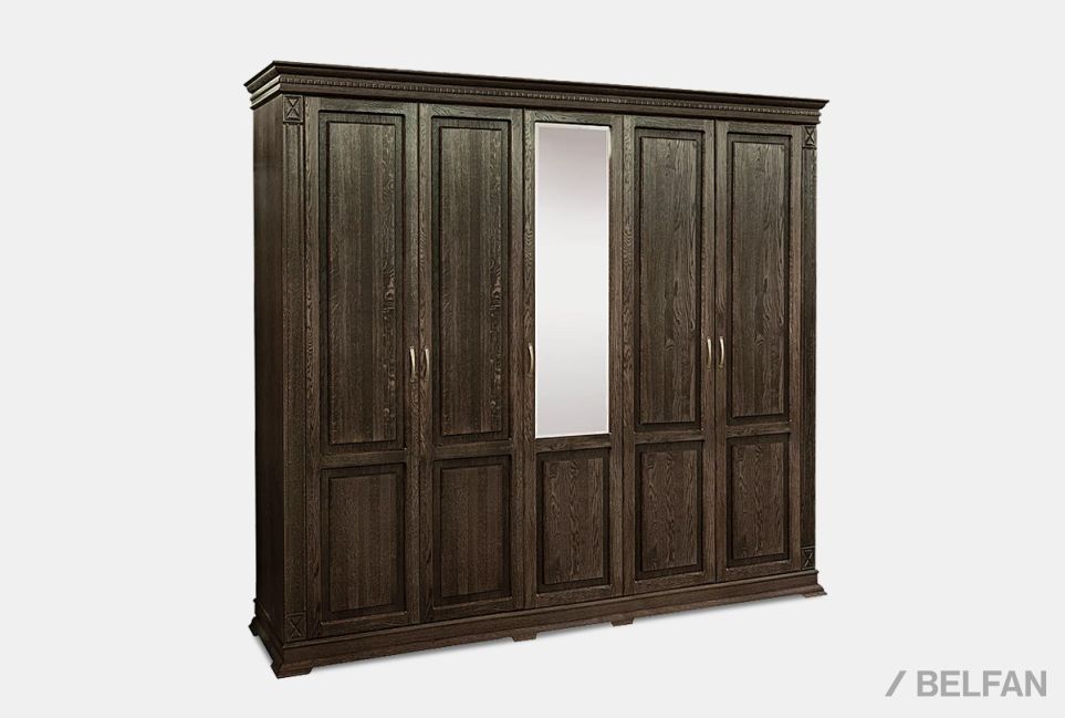 Шкаф 5-ти дверный "Верди Люкс" массив и шпон дуба 1