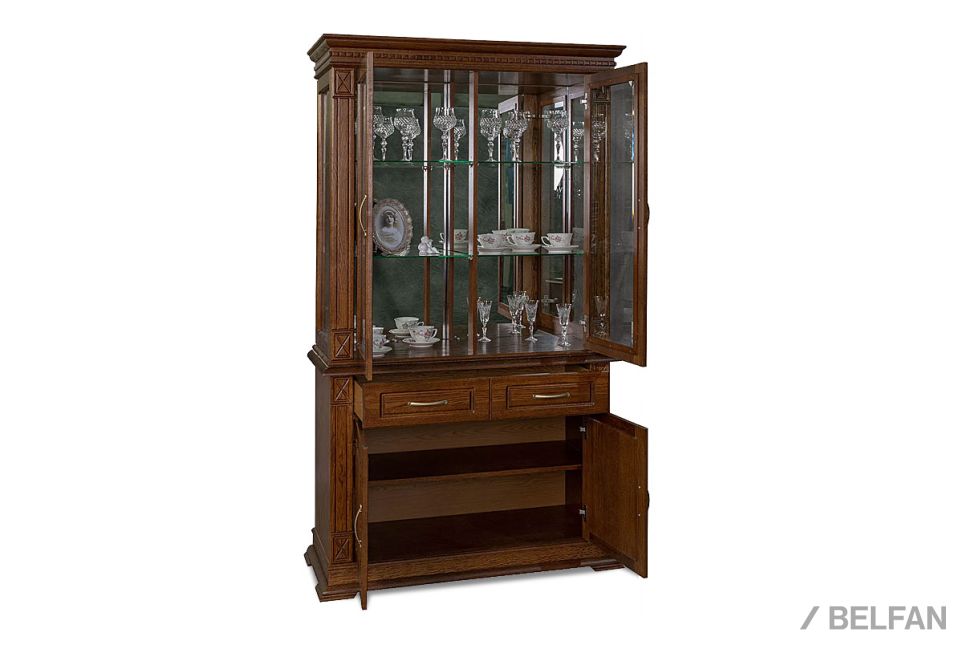 Шкаф комбинированный "Верди Люкс 2з" массив и шпон дуба 2