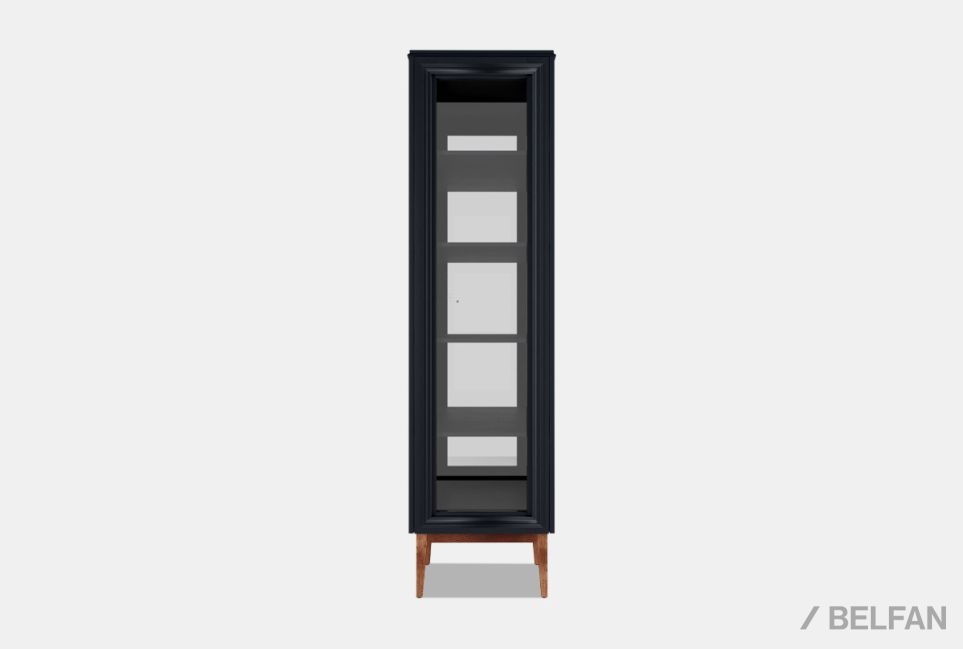 Витрина 1-но дв. "Сакраменто" (правая) массив и шпон дуба, МДФ 2