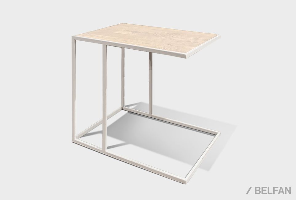 Стол кофейный "Art Collection" приставной массив дуба, металл 1