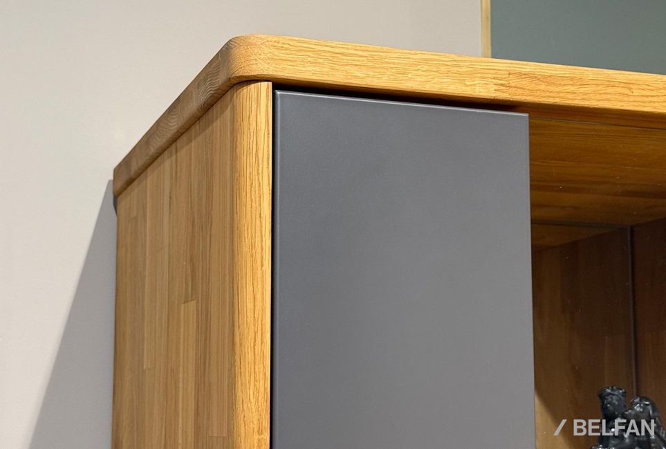 Шкаф с витриной 1-но дверный "Wallstreet" (левый) массив дуба, МДФ 8