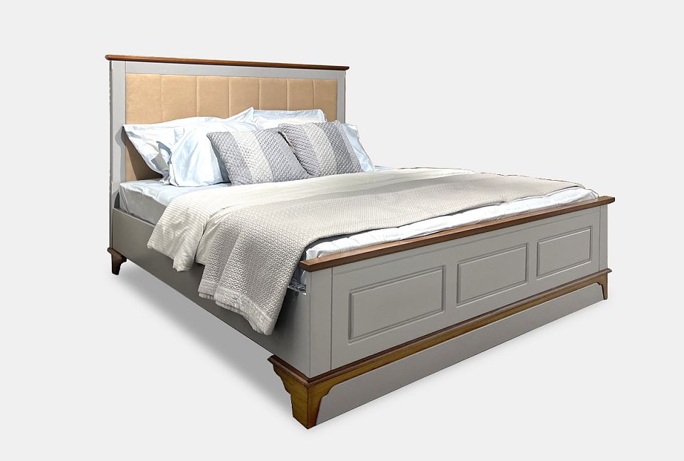 Кровать "Brianson"; без основания, без матраса; (1600x2000); муссон+дуб; Velutto 05