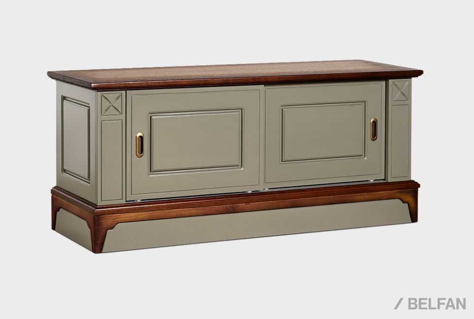 Тумба под ТВ "Brianson" (купе) массив и шпон дуба, МДФ 1