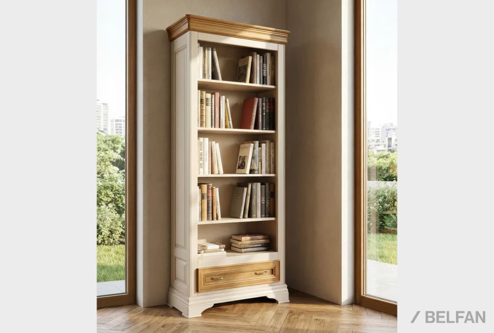 Стеллаж "Оливия" массив и шпон ольхи 1