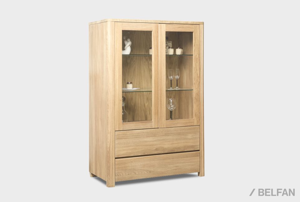 Тумба 2-х секционная "Норд" (высокая) массив дуба 1