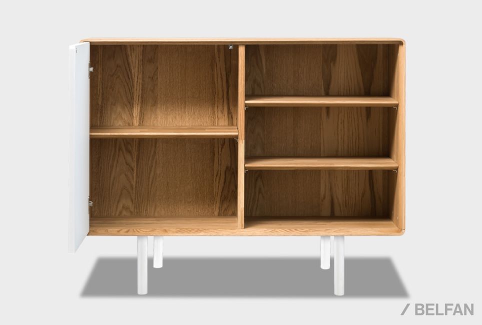 Тумба "Норман" 2 с нишей (правая) массив дуба, МДФ, металл 2