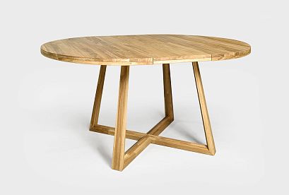 Стол обеденный "Мидгард" (раскладной); раскл.; 1200-1600x1200; дуб натуральный