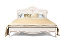 Кровать "Трио" (низкое изножье); декор (без основания, без матраса); (1800x2000); белая эмаль с золотой патиной