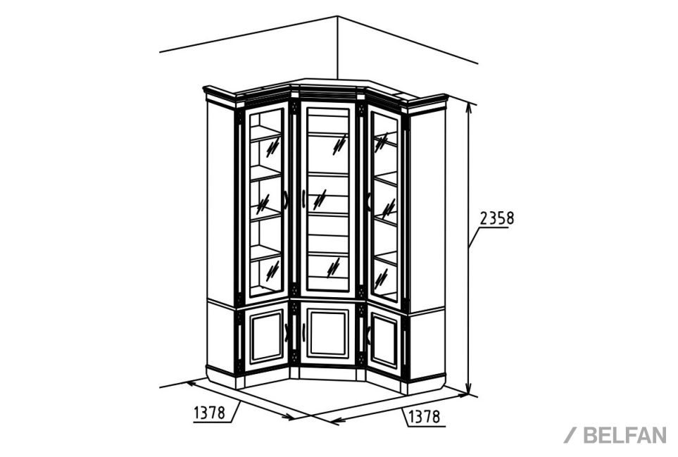 Набор мебели для библиотеки "Верди Люкс 1" массив и шпон дуба 3