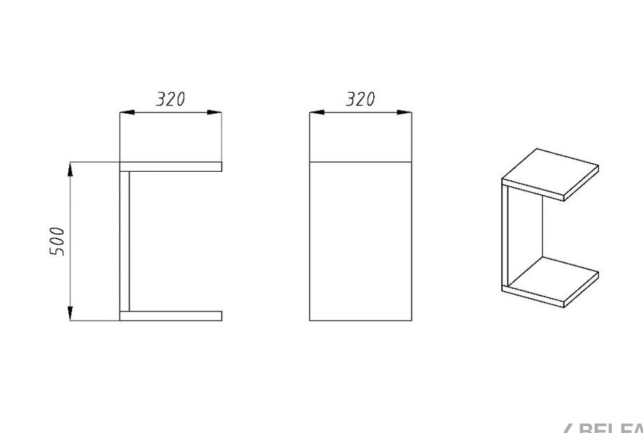 Стол приставной "Арт" 50 массив дуба 4