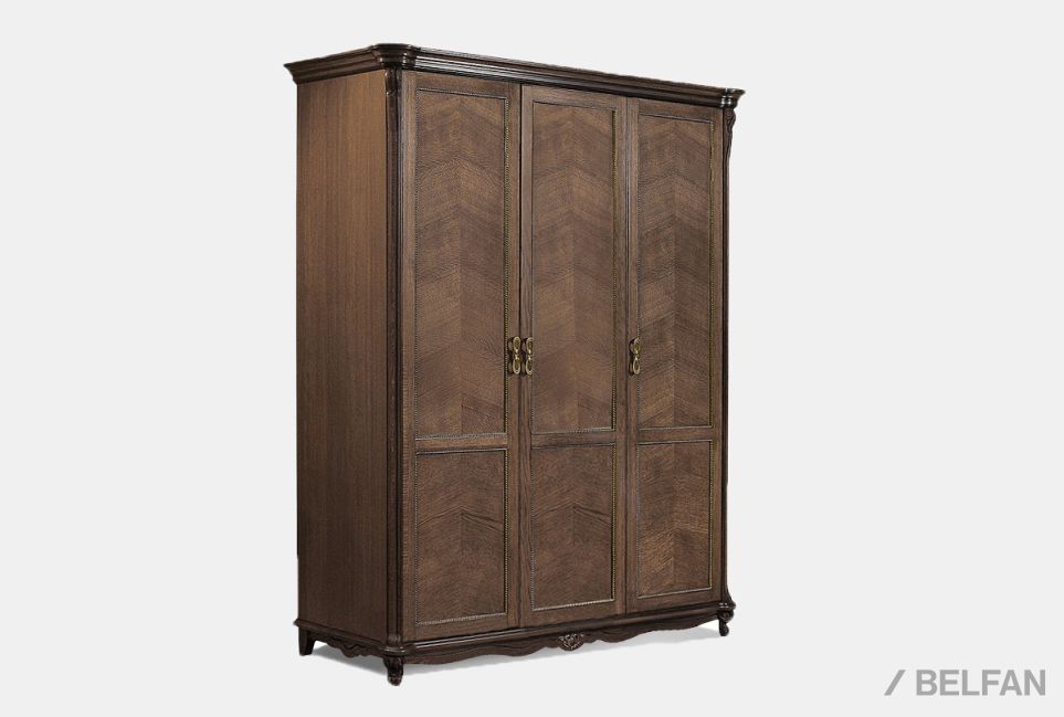 Шкаф 3-х дв. "Алези" (без зеркала) массив и шпон дуба 1