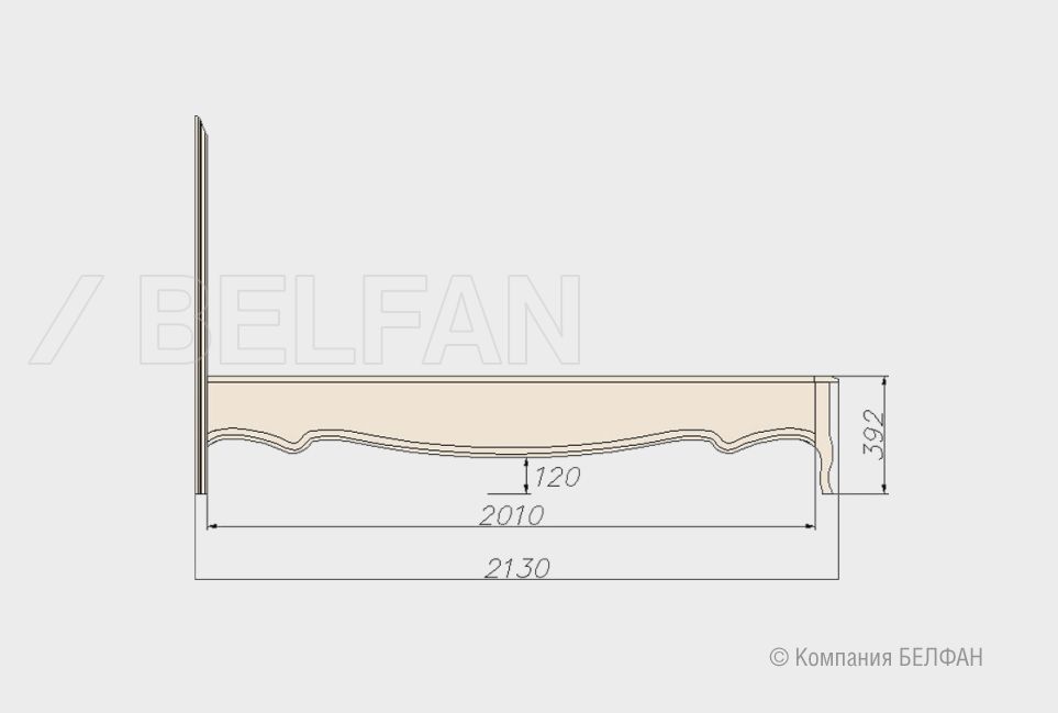 Кровать "Трио" (низкое изножье) массив и шпон дуба 4